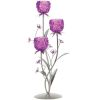 Accent Plus Purple & Silver Three-Flower Candle Holder