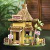 Songbird Valley Tiki Hut Bar Thatched-Roof Bird House