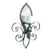 Accent Plus Fleur de Lis Metal Candle Sconce with Mirror