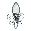 Accent Plus Fleur de Lis Metal Candle Sconce with Mirror