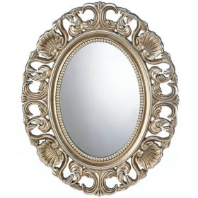 Accent Plus Ornate Gilded Wood Frame Oval Wall Mirror