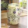 Accent Plus Butterflies and Flowers Ceramic Stool