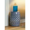 Accent Plus Blue and White Ceramic Stool