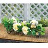 Accent Plus White Faux Floral Candle Holder Centerpiece