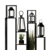 Accent Plus Contemporary Black Candle Lantern - 9 inches