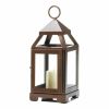 Accent Plus Contemporary Copper Candle Lantern - 9 inches