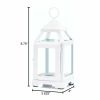 Accent Plus Contemporary White Candle Lantern - 9 inches