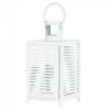 Accent Plus White Slatted Candle Lantern - 12 inches