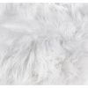 Accent Plus Faux Fur Stool with Wood Legs - White