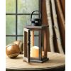 Accent Plus Wood Lantern with LED Candle - 11 inches
