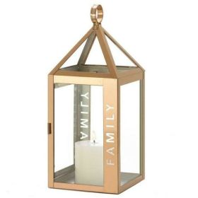 Accent Plus Rose Gold Stainless Steel Family Lantern - 14 inches