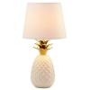 Accent Plus White Pineapple Lamp with Gold Leaves