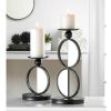 Accent Plus Half-Circle Mirrored Candle Holder - Single