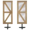 Accent Plus Mirrored Candle Sconce Set with Wood Frames