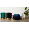 Accent Plus Vanity Stool with Gold Base - Navy Blue