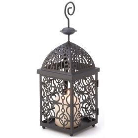 Accent Plus Swirled Iron Birdcage Candle Lantern - 14 inches