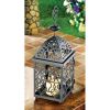 Accent Plus Swirled Iron Birdcage Candle Lantern - 14 inches