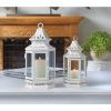 Accent Plus Victorian Style White Candle Lantern - 8 inches