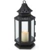 Accent Plus Victorian Style Black Candle Lantern - 8 inches