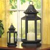 Accent Plus Victorian Style Black Candle Lantern - 8 inches