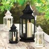 Accent Plus Victorian Style Black Candle Lantern - 8 inches