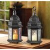 Accent Plus Pressed Glass Moroccan Candle Lantern - 10 inches