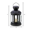 Accent Plus Round Black Star Cut-Out Candle Lantern - 9.5 inches