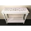 Accent Plus Distressed Look White Carved-Top Table