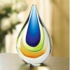 Accent Plus Bright Art Glass Tear Drop Sculpture