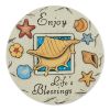Accent Plus Enjoy Life's Blessings Ocean Shells Cement Stepping Stone