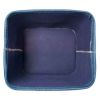 DII Set of 2 Navy Blue Fabric Storage Bins with Stitching Detail - 8 inches