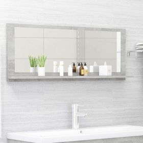 Bathroom Mirror Concrete Gray 39.4"x4.1"x14.6" Chipboard