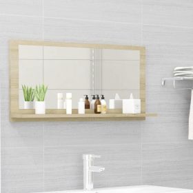 Bathroom Mirror Sonoma Oak 31.5"x4.1"x14.6" Chipboard