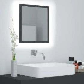 LED Bathroom Mirror Gray 15.7"x3.3"x14.6" Chipboard