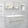 Bathroom Mirror Concrete Gray 35.4"x4.1"x14.6" Chipboard