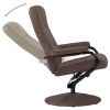 TV Armchair with Foot Stool Brown Faux Suede Leather