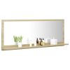 Bathroom Mirror Sonoma Oak 39.4"x4.1"x14.6" Chipboard