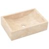 Bathroom Vanity Cabinet with Cream Marble Sinks Solid Wood Teak